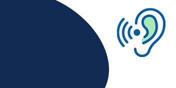 Icône représentant une oreille avec des ondes sonores.