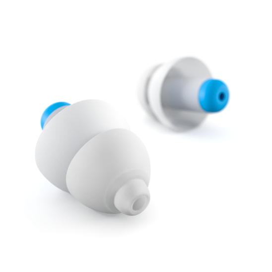 Bouchons d'oreilles pour la natation Alpine SwimSafe avec filtre acoustique bleu