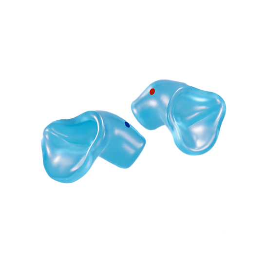 Bouchons d'oreilles sur mesure Decilo bleus conçus pour un sommeil confortable