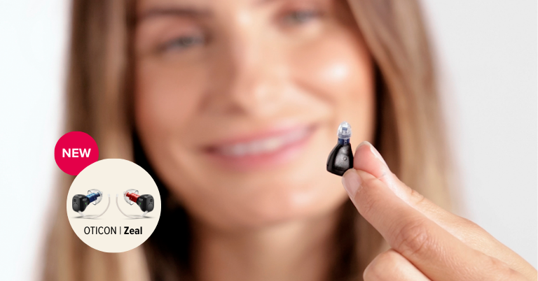 Oticon Zeal als diskretes, unsichtbares Im-Ohr-Hörgerät – KI-gestützte Hörlösung für natürliches Hören im Alltag