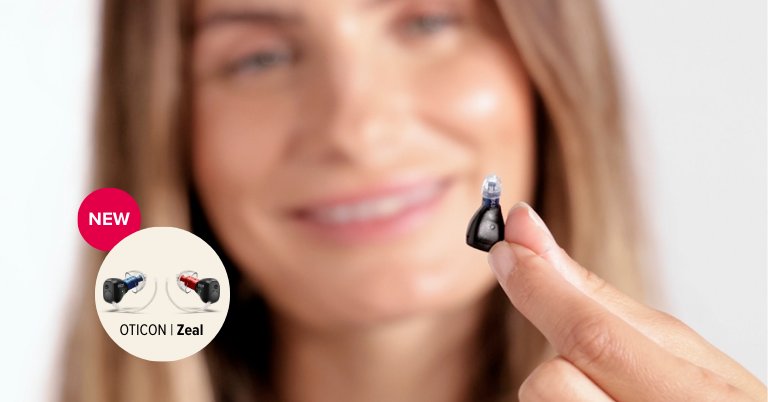 Oticon Zeal als diskretes, unsichtbares Im-Ohr-Hörgerät – KI-gestützte Hörlösung für natürliches Hören im Alltag