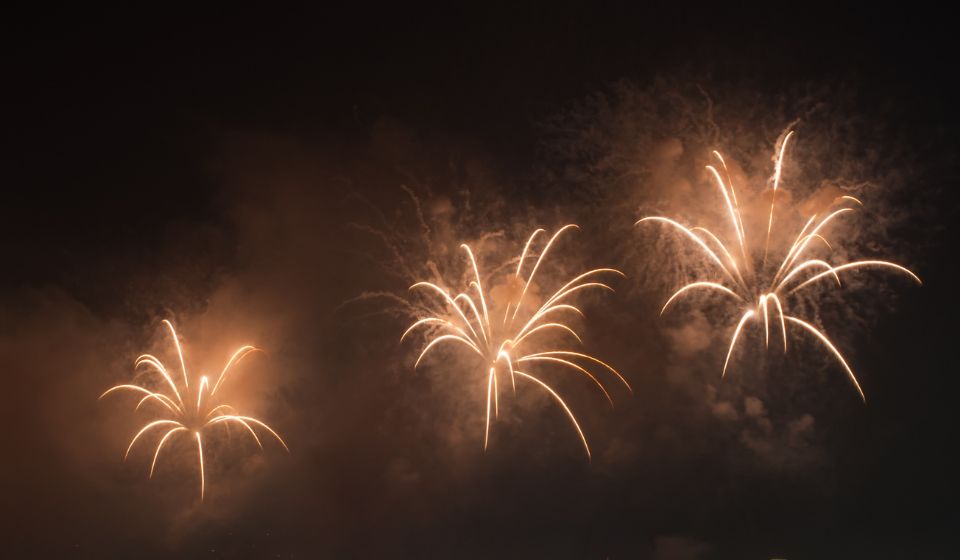 Billede af fyrværkeri på nytårsaften. 