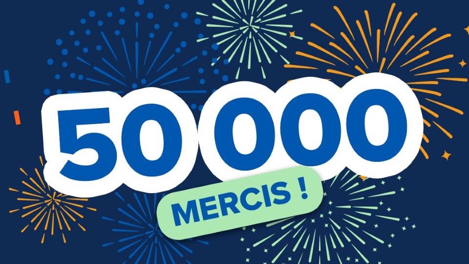 Une bannière Facebook pour remercier nos 50 000 abonnés