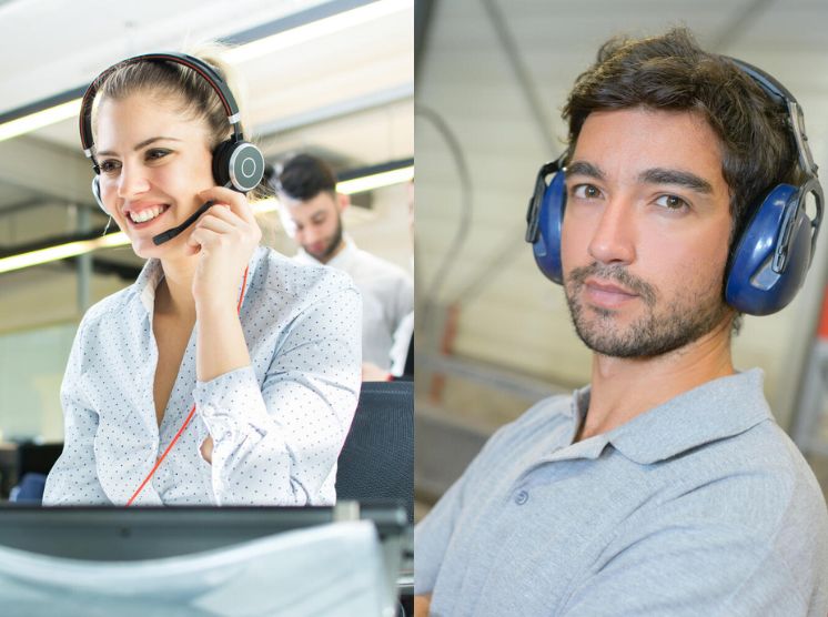 Casques antibruit utilisés dans des environnements professionnels pour préserver la santé auditive.