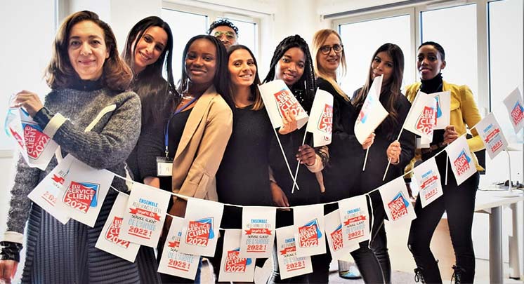 L’équipe télémarketing d’Audika célébrant une distinction pour le service client en 2022.