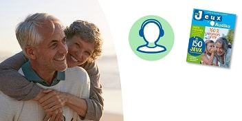 Cahier de jeux Audika avec 150 activités pour stimuler l'esprit et améliorer la santé auditive.