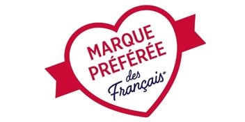 Audika, marque préférée des Français en 2023, avec un design en forme de cœur et ruban rouge.