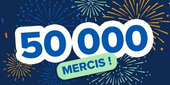 Une image Facebook pour remercier nos 50 000 abonnés