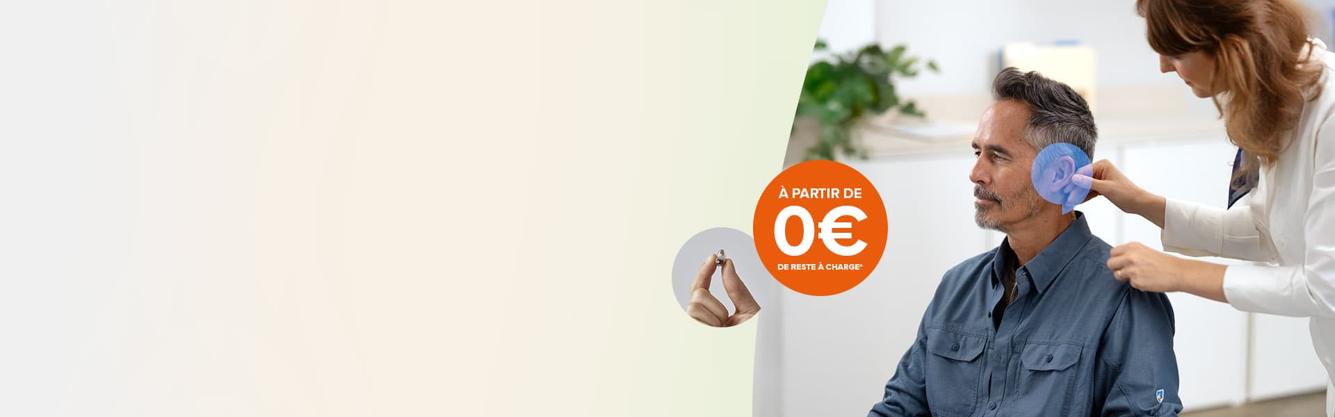 Appareil auditif avec zéro reste à charge, appareil ergonomique adapté par un spécialiste.