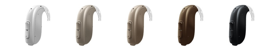 Différents appareils auditifs BTE de la gamme 100% Santé