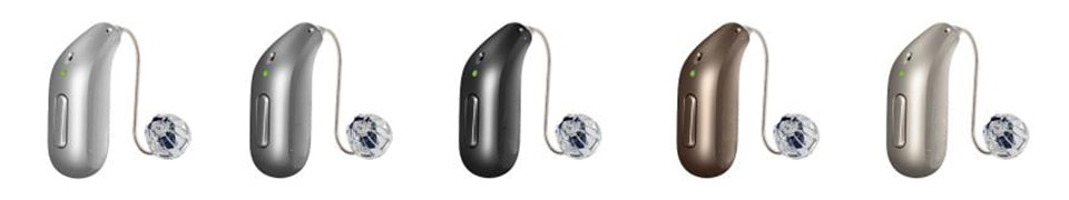 Couleurs disponibles pour les appareils auditifs Audika Blink