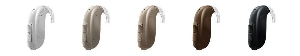 Différents appareils auditifs BTE de la gamme 100% Santé