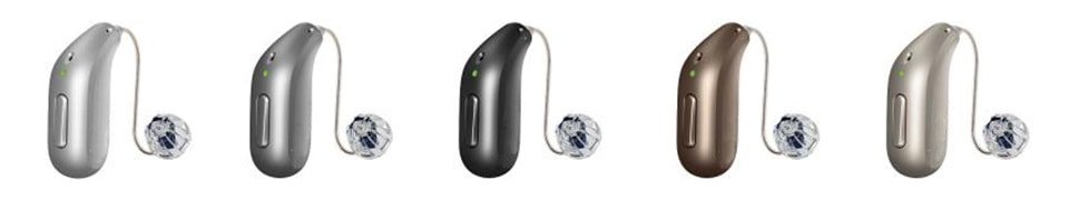 Options de couleurs des appareils auditifs Audika Blink