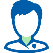 Icone de bulles 'un audioprothésiste homme