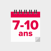 L’illustration montre un calendrier qui affiche 7 à 10 ans