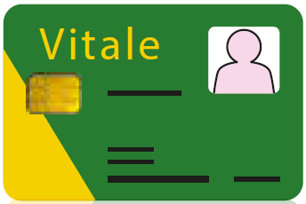 Carte Vitale française de sécurité sociale avec puce électronique et photographie