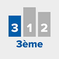 Les numéros 1, 2 et 3 sont affichés, avec le numéro 3 mis en évidence en bleu et accompagné du texte ’3ème’.