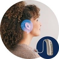 Appareil auditif Bluetooth avec design discret derrière l’oreille