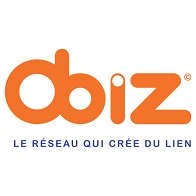 Logo d’Obiz avec le slogan ’Le réseau qui crée du lien’, partenaire d’Audika