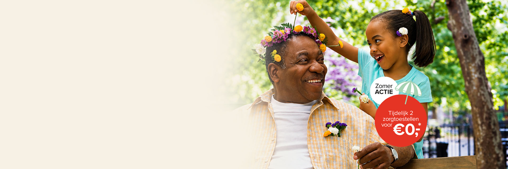 Header homepage voor de Audika 0 euro zomeractie