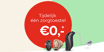 Cirkel met 0 euro actie & gehoorapparaten