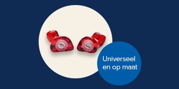 Rode gehoorbescherming voor motorrijders, universeel en op maat gemaakt.