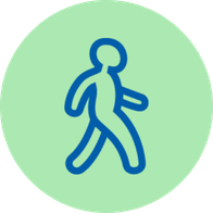Pictogram van een lopend poppetje