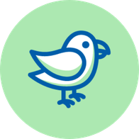 Pictogram van een vogel