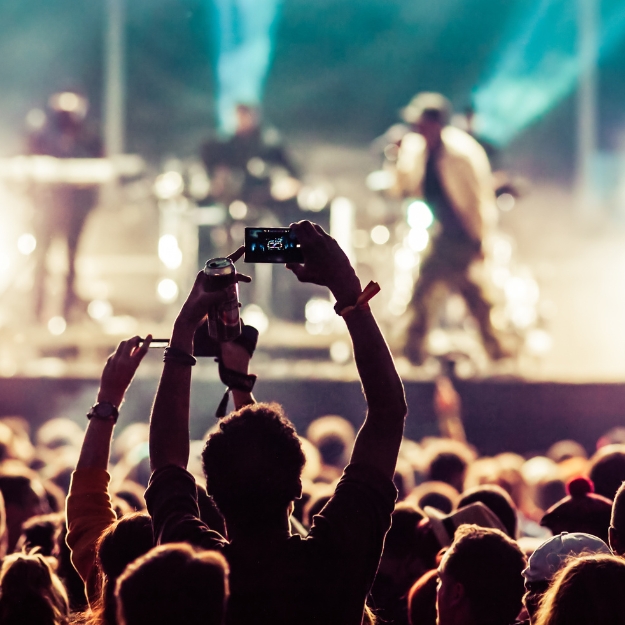 Mensen die op een concert staan