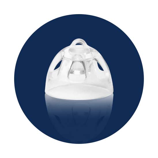Open dome van siliconen geschikt voor gehoorapparaten