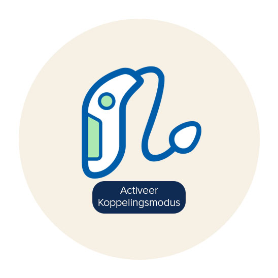 Hoortoestel activeren in koppelingsmodus