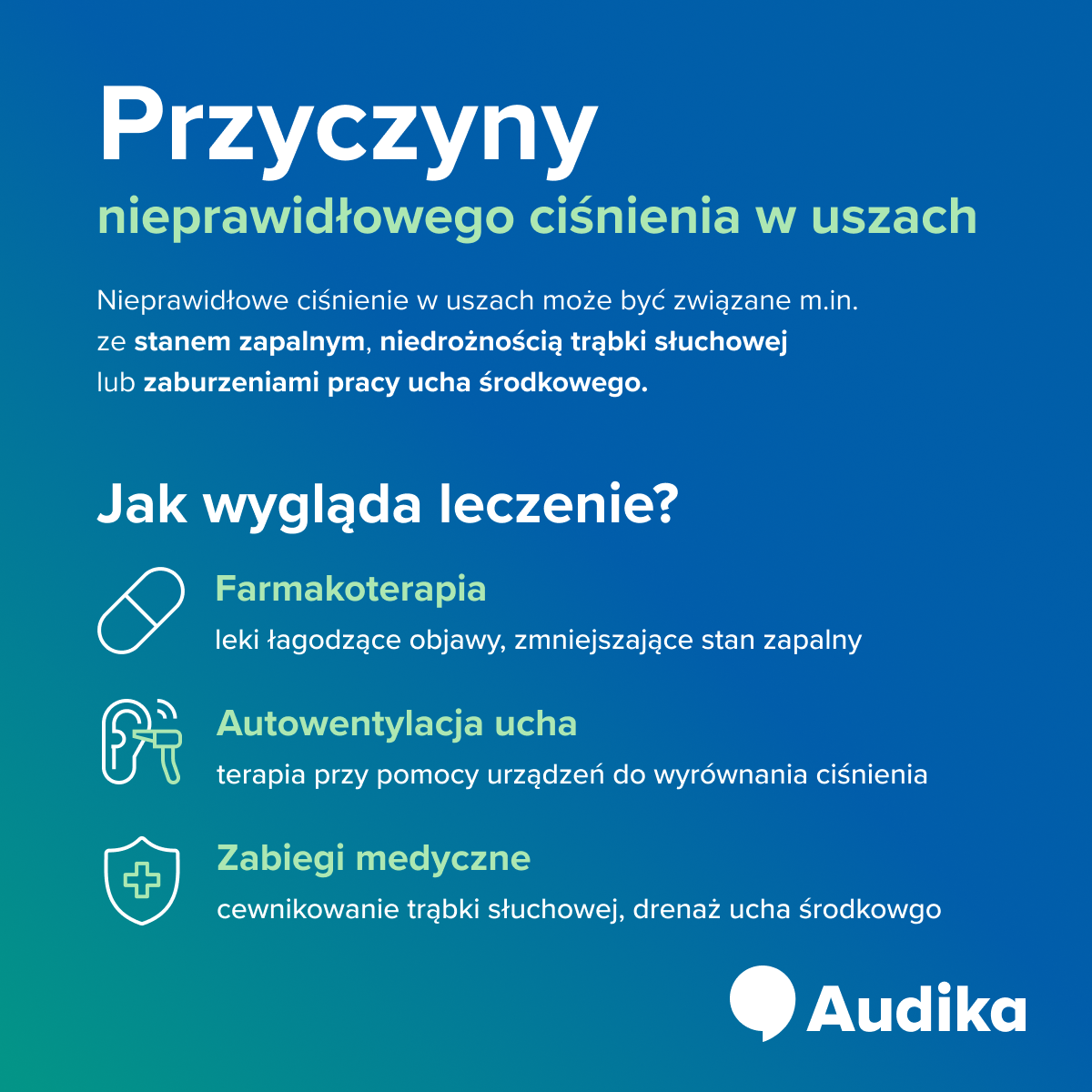 Infografika - przyczyny nieprawidłowego ciśnienia w uszach.