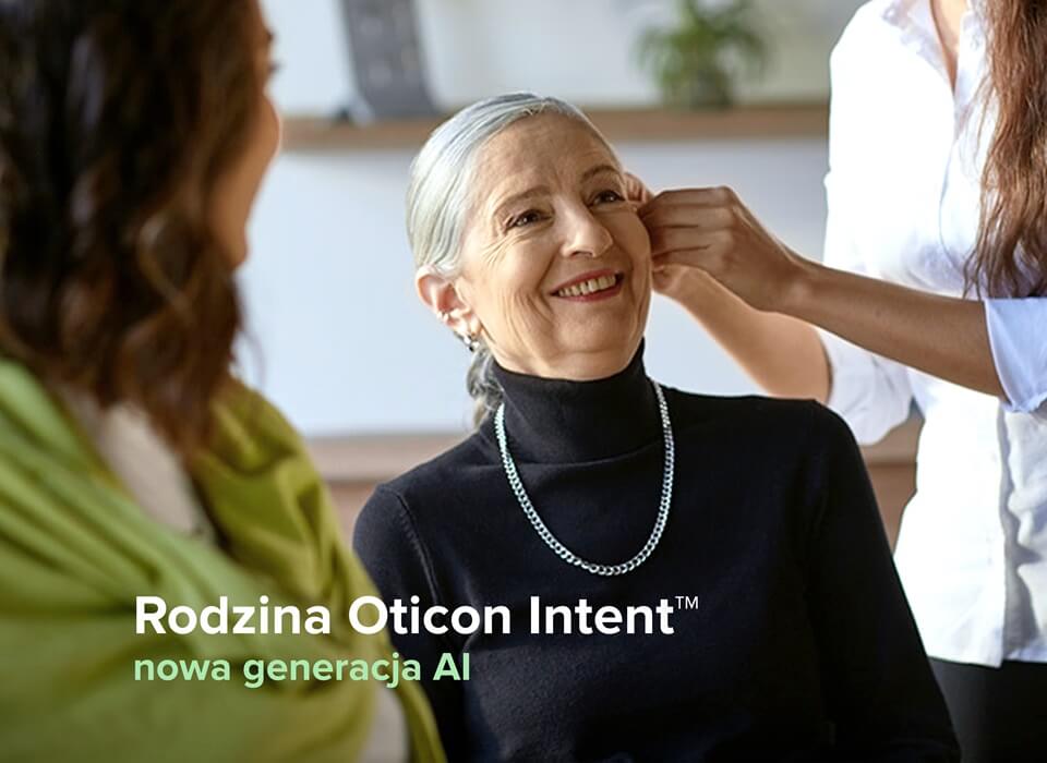 Wypróbuj nowoczesne aparaty słuchowe Oticon Intent™ z technologią AI w profesjonalnym gabinecie.