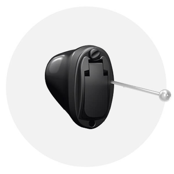 Aparaty słuchowe wewnątrzuszne Oticon Jet™ IIC.