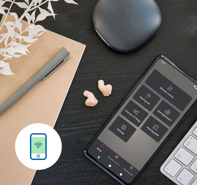 Funkcje Oticon Jet™ – aplikacja mobilna Oticon Companion™.