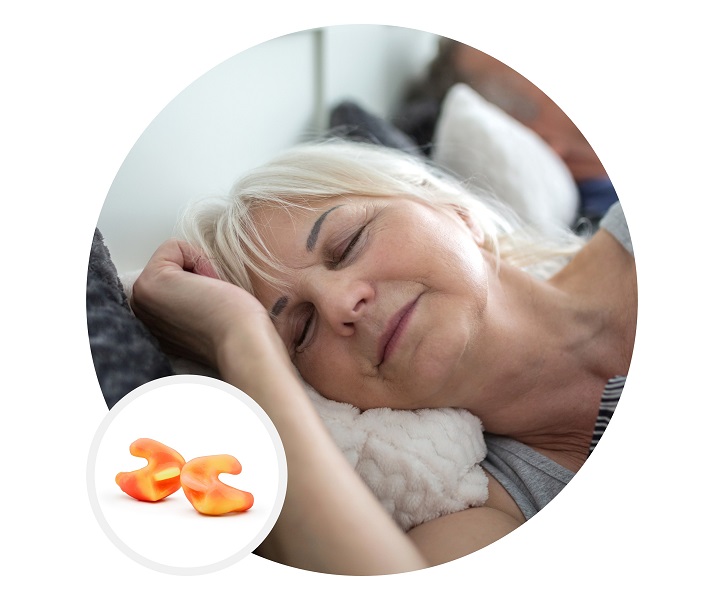 Indywidualne zatyczki do uszu na wymiar zapewniające spokojny sen.