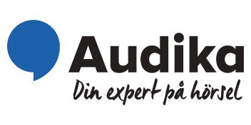 Audika och din expert på hörsel mot en vit bakgrund