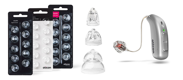 Bild på domer som är tillbehör till hörapparater