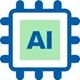  Ikon av en chip med bokstäverna AI.