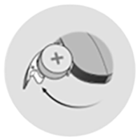 Förklaringsbild på hur man byter batteri på en bakom-örat-hörapparat