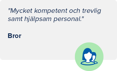 Bild på en text med ett citat från en nöjd kund som besökt Audikas hörselklinik