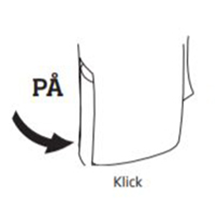  Illustration av hur man sätter på en bakom-örat-hörapparat.