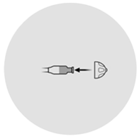  Illustation på hur du byter dome på en bakom-örat-hörapparat