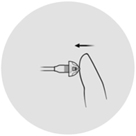  Illustration på hur du byter dome på en hörapparat bakom örat