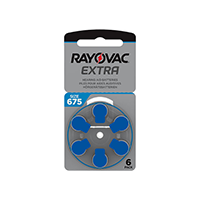  Hörapparatsbatteri Rayovac Extra 675 i förpackning