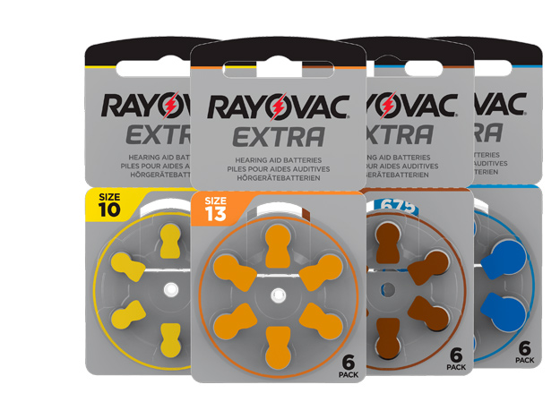  Batterier i olika storlekar för hörapparater, inklusive storlek 10, 312, 13 och 675