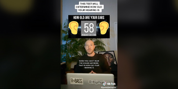 Determine Your Hearing Age with Hearing Test Displayed on Screen