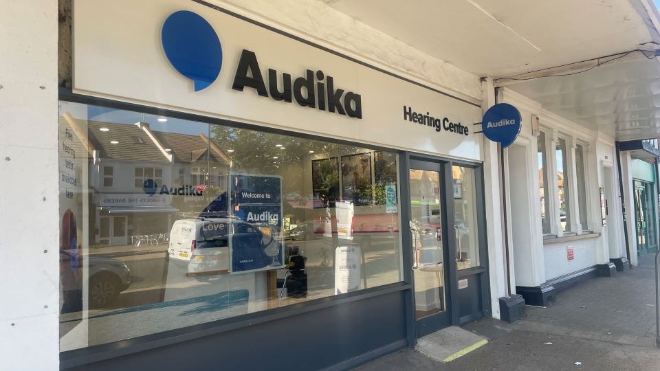 Exterior of the audika hearing clinic in Leigh-on-sea.