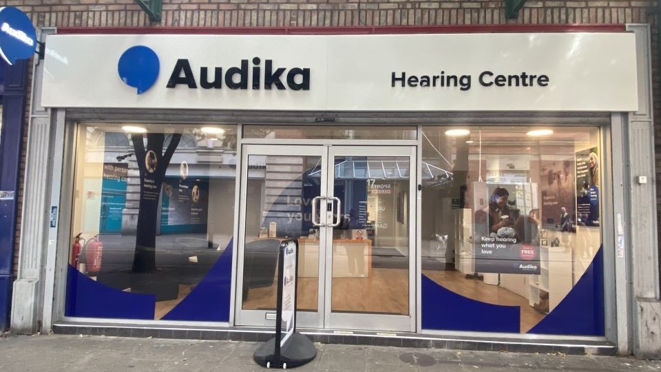 Exterior of Audika Stockport 17 Warren Street hearing clinic
