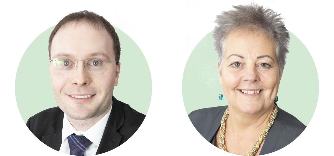 Audika Dumfries hearing aid dispenser Ryan Eley and branch coordinator Donna Miller
